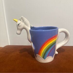 Unicorn Rainbow 3D Ceramic Mug Or Planter Hand Painted Think Geek